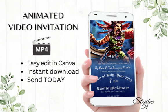Animated D&D Game Invitation GA102: Your Digital Quest Awaits
