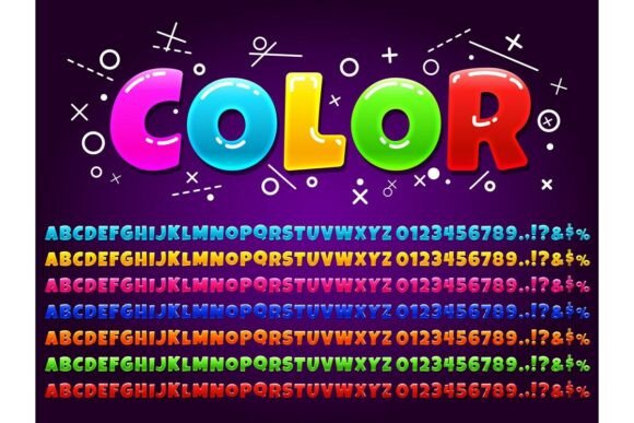Color Alphabet for Cartoon Game: Vibrant & Playful Typography