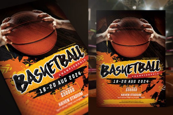 Create Dynamic Sports Graphics with This Basketball Game Flyer Template