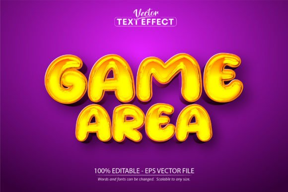 Game Area Text Effect: Editable Comic Style for Designers