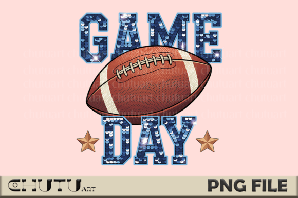 Game Day PNG - Glitter Football Design
