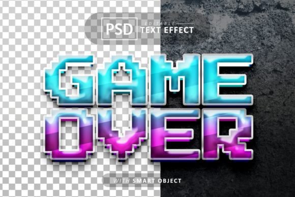 Game Over Pixel Text Effect Editable: Your Retro Design Solution