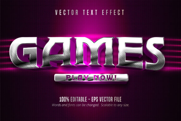 Game Style Silver Color Text Effect for Bold Designs
