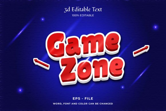 Game Zone 3d Text Effect: Editable Typography for Impactful Designs
