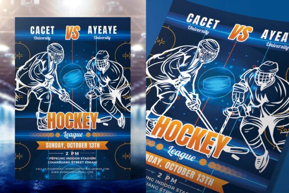 Ice Hockey Game Flyer Template for Your Event