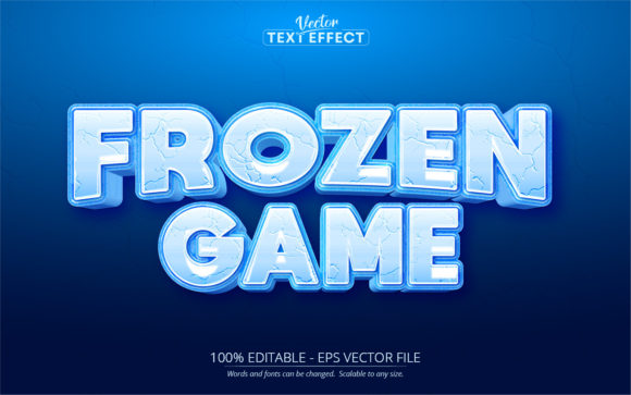 Ice Text Effect, Editable Frozen Game & Cartoon Text Style