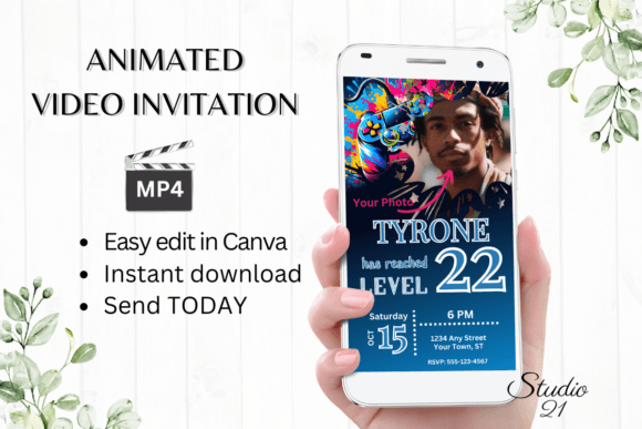 Level Up Your Party Invites with Gamer 22 Digital Animation