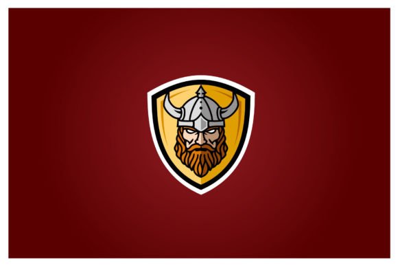 Norse Viking Helmet Head Face Game Logo