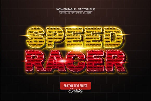 Speed Racer Game Text Effect Editable