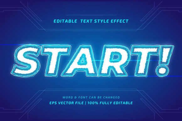 Start Game Editable Vector Text Style for Dynamic Designs