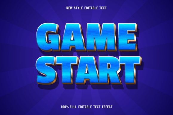Text Effect-game Start: Vector Typography for Dynamic Designs